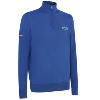 Callaway 1/4 Zip Blended Merino Sweater CGGF80M1GG 402 Galaxy Blue